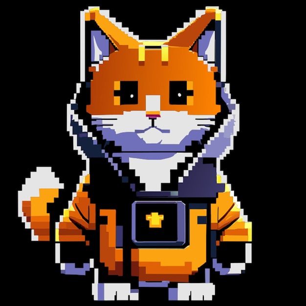 Vector pixel cat vector illustration