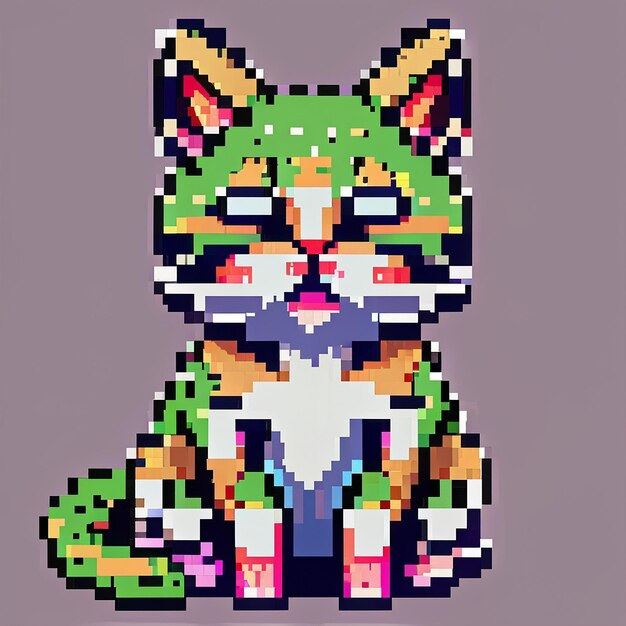 Vector pixel cat