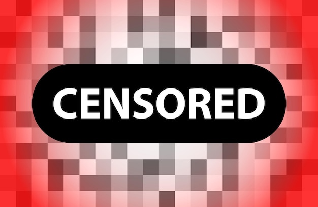 Vector pixel censored sign black censor bar concept