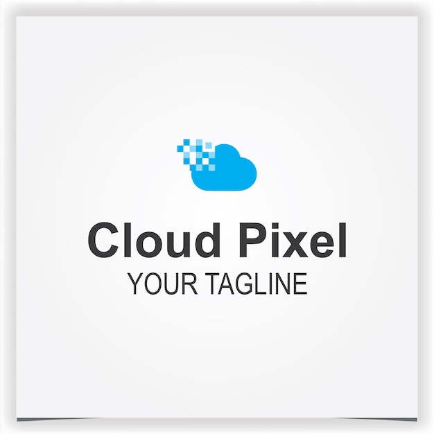 Vector pixel cloud logo premium elegant template vector eps 10