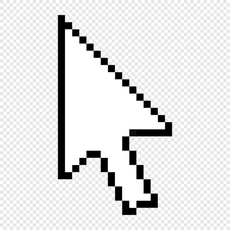 Vector pixel computer mouse click pointer cursor arrow mouse cursor arrow pointer arrow cursor icon