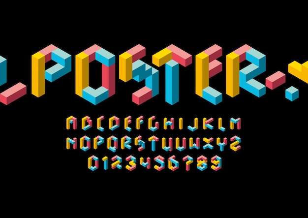 Pixel Creative font design vector