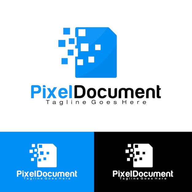 Шаблон дизайна логотипа Pixel Document