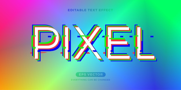 Vector pixel editable text effect vector