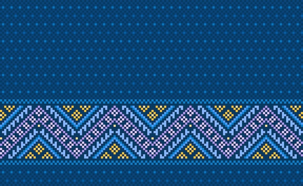 픽셀 민족 패턴 벡터 자수 자카드 배경 기하학적 공예 기하학적 스타일