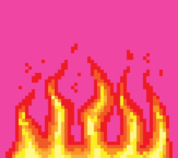 Vector pixel fire art bit