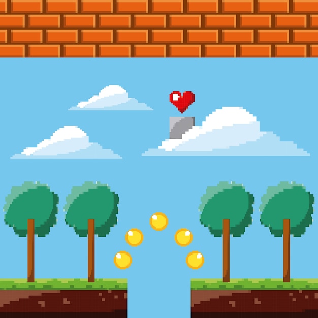 Pixel game heart