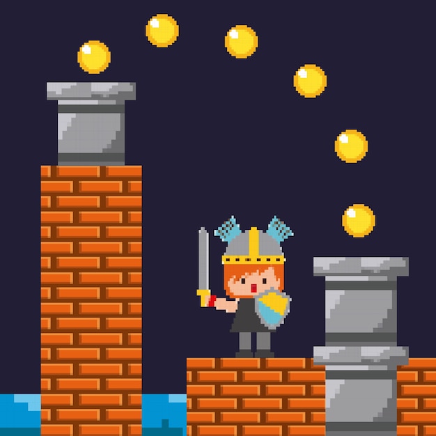 Pixel game ridder schild