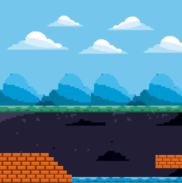 Pixel game scene