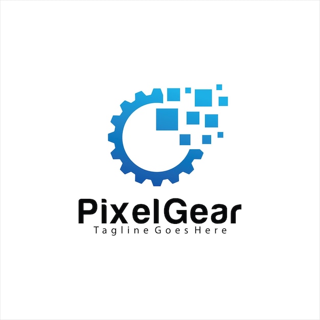 ベクトル pixelgearロゴデザインテンプレート