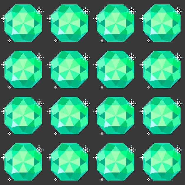 Vector pixel gemstone pattern 9