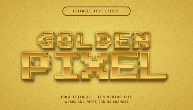 Pixel gold 3d editable text effect