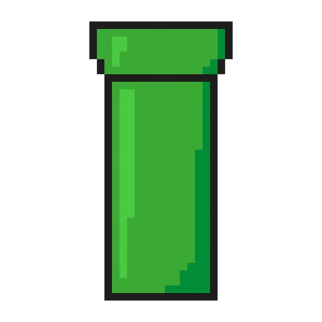 Vector pixel green pipes for video game on white background vector illustration