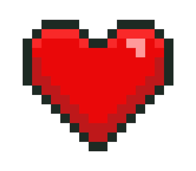 Pixel heart icon Vector illustration