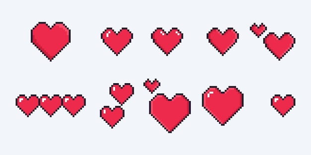 Vector pixel heart illustration