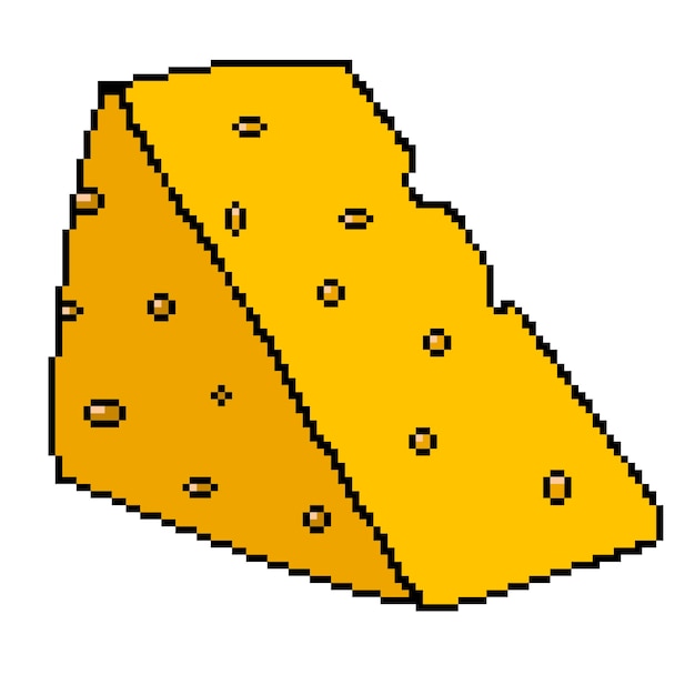 Premium Vector | Pixel icon proper nutrition hard cheese