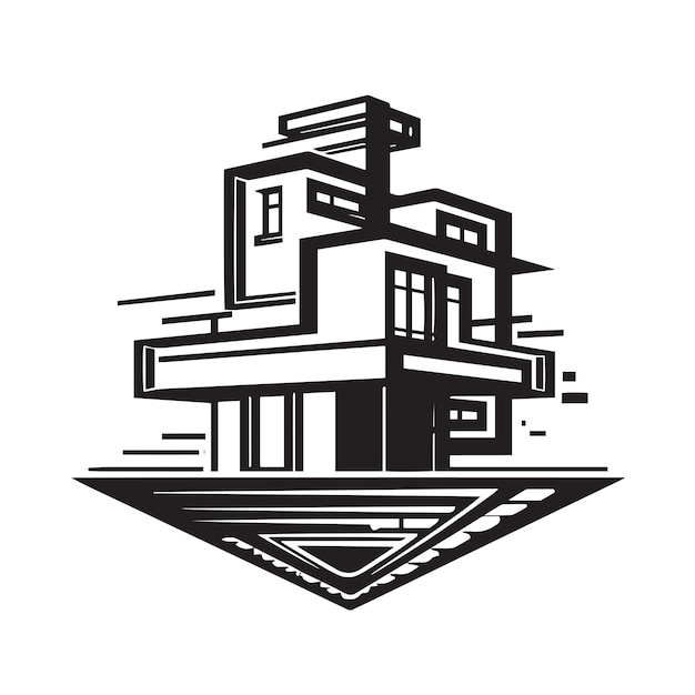 pixel iconic logo of home builders company