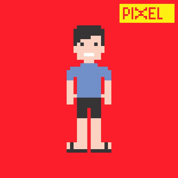 pixel karakter vector grafische kunst ontwerp illustratie