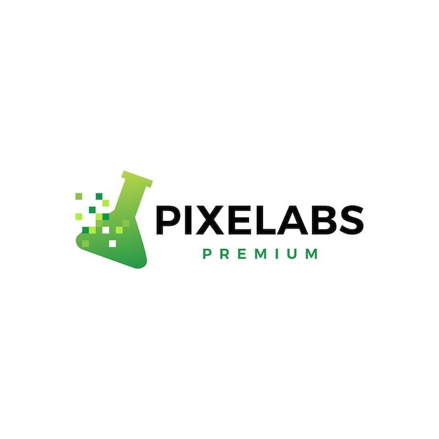 Pixel labs цифровой логотип значок иллюстрации