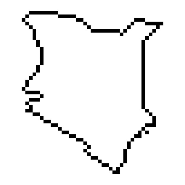 Pixel map of Kenya Vector illustration