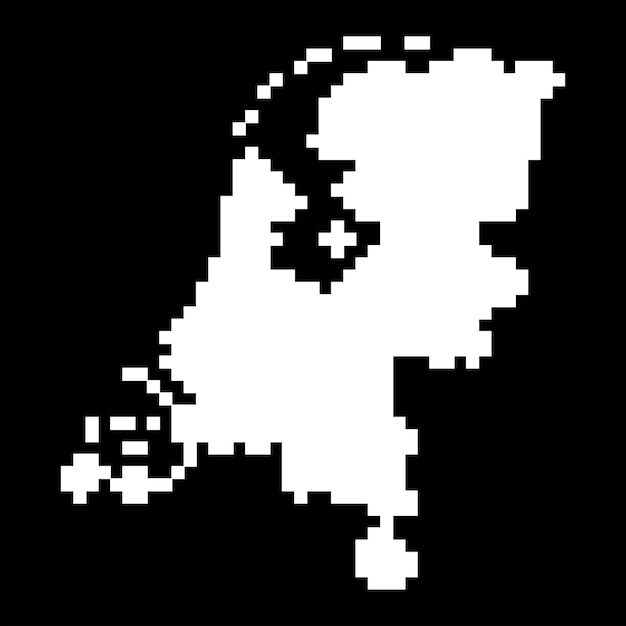 Пиксельная карта Нидерландов Векторная иллюстрация