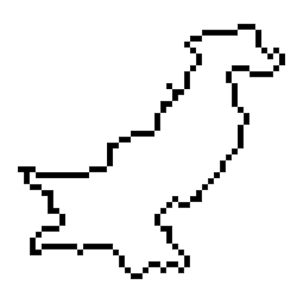 Pixel map of Pakistan Vector illustration