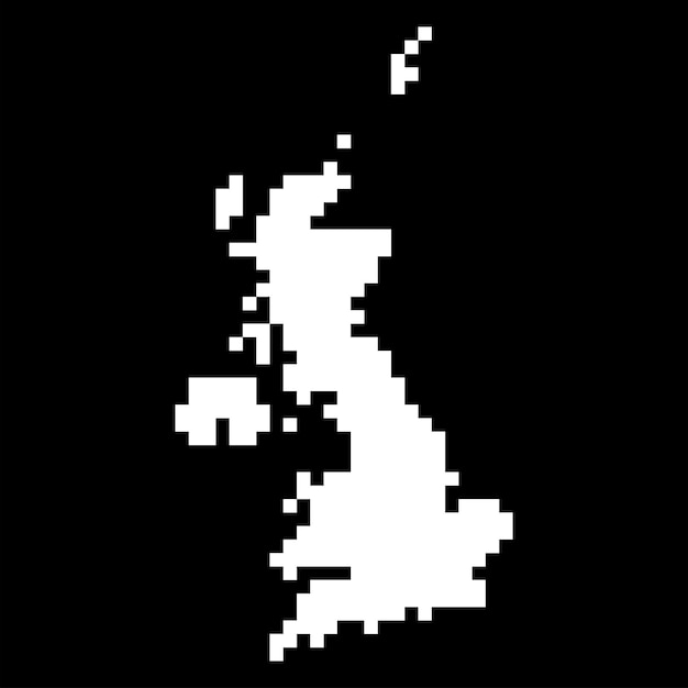 Pixel map of UK Vector illustration