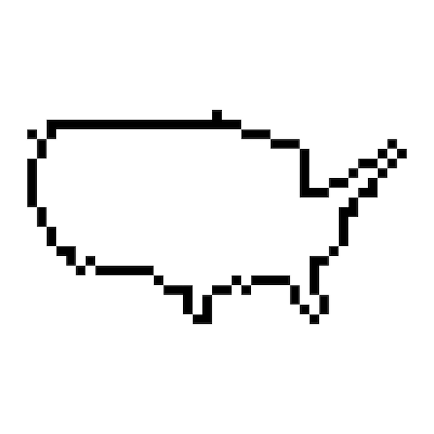 Pixel map of USA Vector illustration