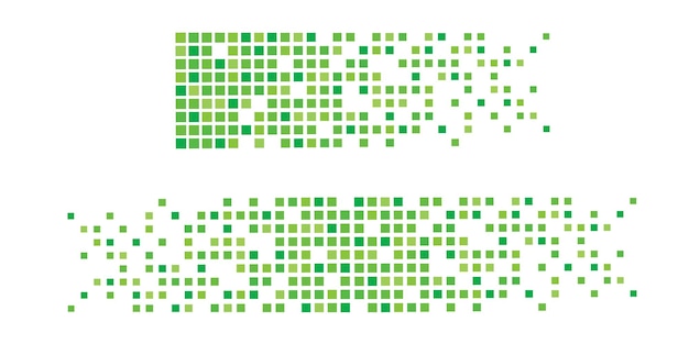 Mosaico di pixel. illustrazione del decadimento dei pixel. pixel in caduta. sfondo astratto