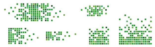 ベクトル ピクセル モザイク。ピクセル崩壊の図。落ちるピクセル。抽象的な背景