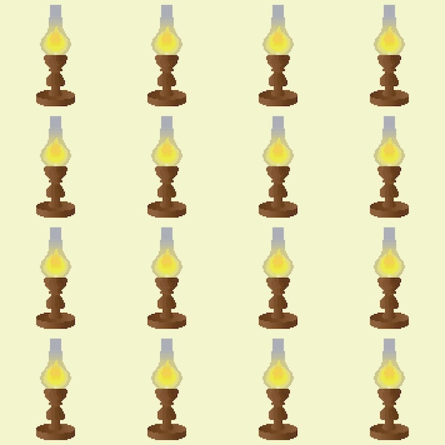 Vector pixel olielamp illustratie achtergrondpatroon