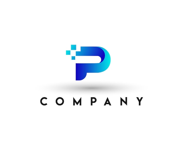 Pixel P Letter Logo