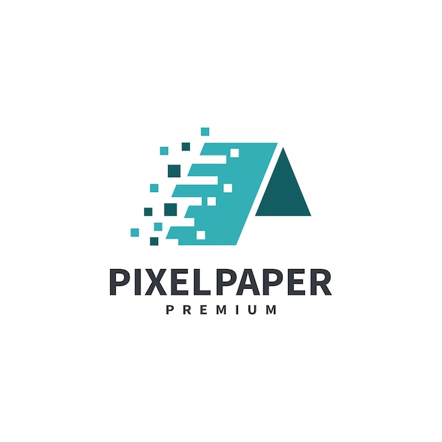 Pixel paper vector logo design 2