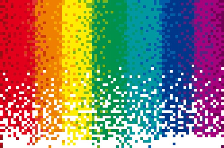 Vector pixel pattern abstract mosaic gradient design background rainbow colored background vector illustration