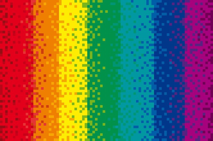 Vector pixel pattern abstract mosaic gradient design background rainbow colored background vector illustration
