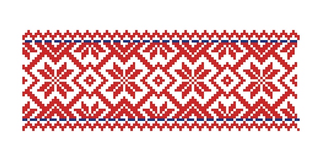 Pixel pattern geometric ornament Embroidery isolated background