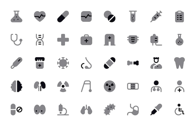 Pixel Perfect Healthcare Icons Set Medische en Wellness Vector Graphics