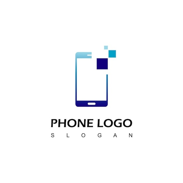 Pixel Phone Logo Design Inspiratie