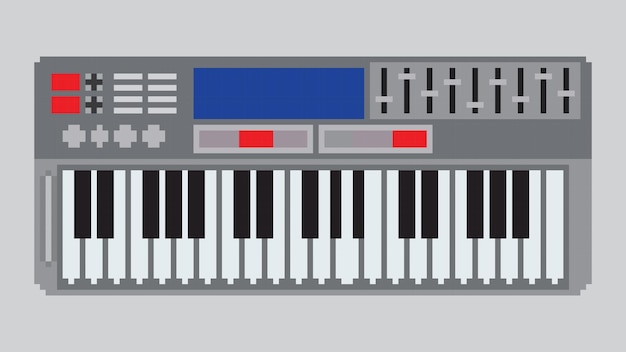 Vector pixel piano illustration