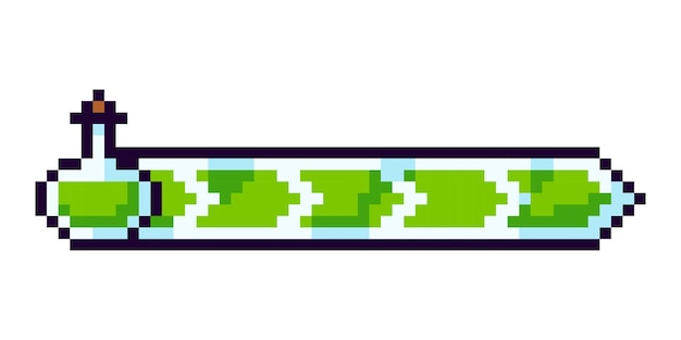 Pixel progress bar gaming indicator of magic energy