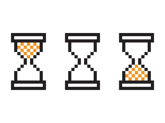 pixel sandglass icon vector illustration