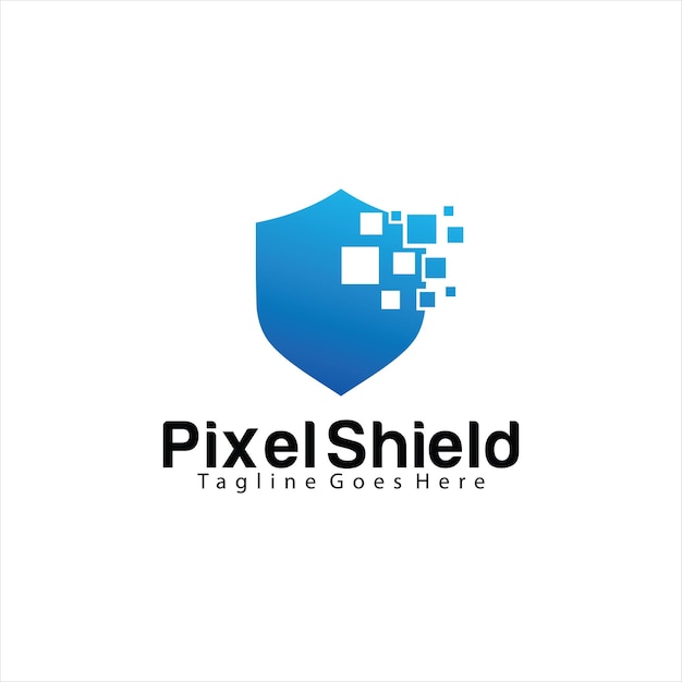 ベクトル pixelshieldロゴデザインテンプレート