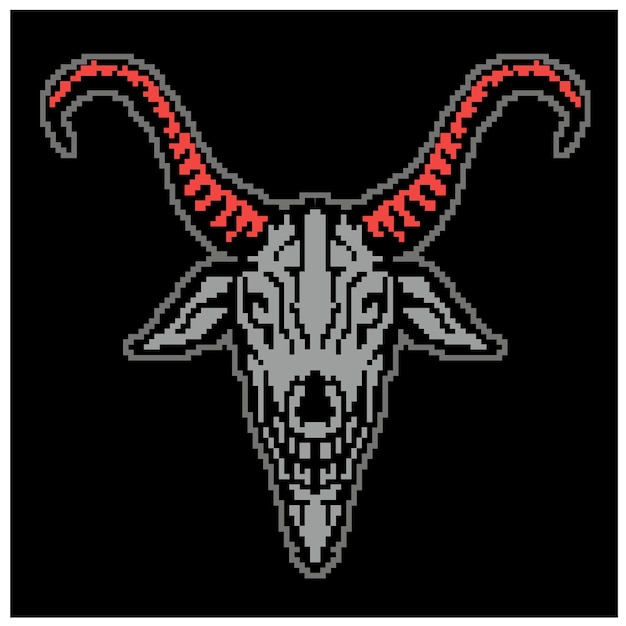 Pixel sign with goat skull vintage design t shirts