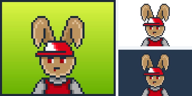 pixel style punk bunny character design for nft project 234