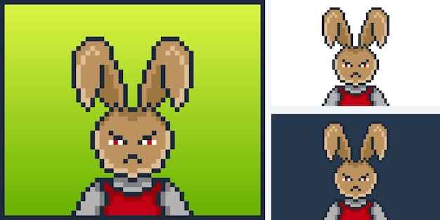 Pixel style punk bunny character design for nft project 250