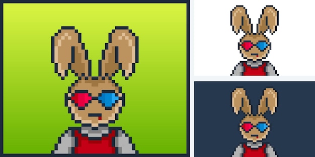 pixel style punk bunny character design for nft project 266