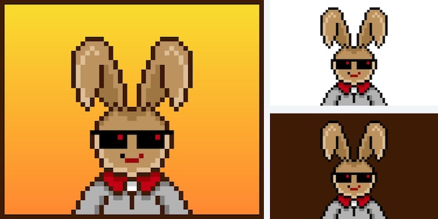 pixel style punk bunny character design for nft project 503