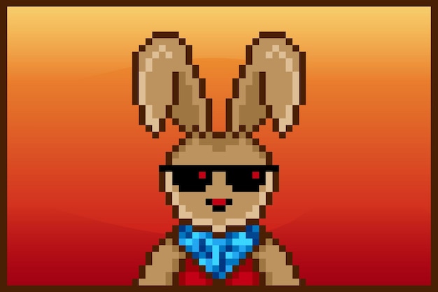 pixel style punk bunny character design for nft project 615