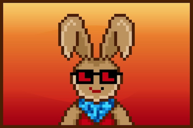 pixel style punk bunny character design for nft project 625