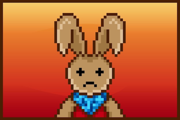 Пиксельный дизайн персонажа панк-кролика для проекта nft 629
